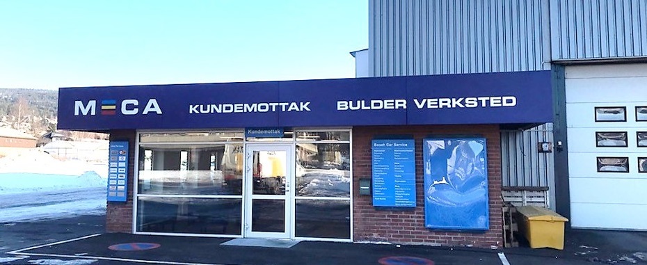 Inngangspartiet til Bulder Verksted Solbergmoen